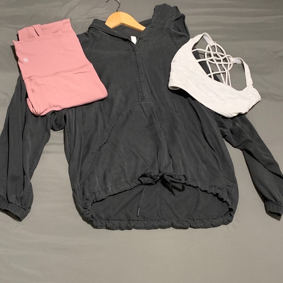 Lululemon charcoal/black “after yoga” athletic top
